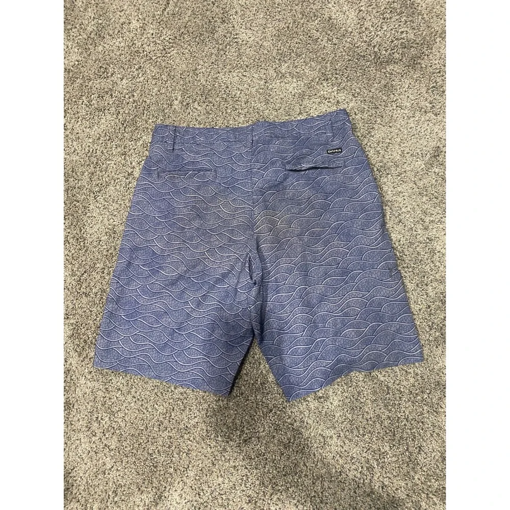 DaHui Hybrid Collection Mens Board Shorts Blue Wave Pattern Size 32 Swim Trunks